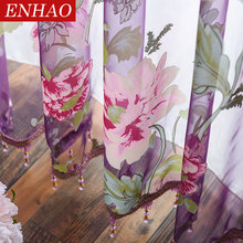 ENHAO Modern Floral Tulle Curtains for Living Room Bedroom Kitchen Voile Sheer Curtains for Window Tulle Curtains Fabric Drapes 2024 - buy cheap