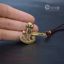 Brass ancient pattern small axe Pendant 2024 - buy cheap