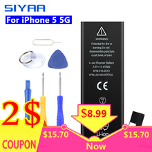 SIYAA Original Battery For iPhone 5 5G Replacement Batteries High Capacity 1440mAh Smart Phone Bateria Free Tools Retail Package 2024 - buy cheap