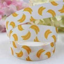 Banana Print Grosgrain Ribbon 7/8'' (22mm) Wide x 10-Yards Crafts, Hair Bows, Gift Wrapping, Wedding Party Decoration 165121 2024 - buy cheap