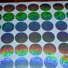 Blank label Laser vinyl stickers  20mm Round adhesive tag holographic effect 2024 - buy cheap