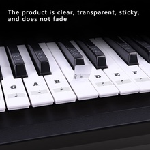 54/6188 Key Piano Stave Electronic Keyboard Note Sticker for White Keys Piano Sticker Transparent Piano Keyboard PVC Sticker 2024 - buy cheap