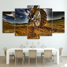 Modular moderno hd impresso posters 5 painel cross-country motocicleta fotos decoração na parede da lona quadro casa quarto arte pintura 2024 - compre barato