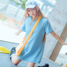 Cosplay de Anime con plaquetas de célula de trabajo, Bonito traje de Halloween, Top japonés, pantalones cortos, sombrero y bolsa de trabajo 2024 - compra barato