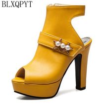 BLXQPYT/пикантные модные новые летние сандалии женские свадебные туфли на высоком каблуке с открытым носком, большие размеры 34-50 женские туфли-лодочки на платформе, 3352 2024 - купить недорого
