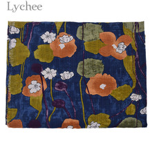 Lychee life tecido floral para algodão, sugador de algodão, padrão floral, vintage, material de costura para roupas, faça você mesmo 2024 - compre barato