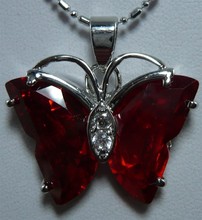 A mythai Red Stone Butterfly 925 sterling  ladies for women pendant necklace natural gem/stone/coral/opal Marcasite 2024 - buy cheap