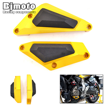 Bjmoto proteção de motor para motocicleta, guarda de motor de moto de alumínio e pom para yamaha visual 2014-2018, mt07, fz07, mt/fz 07, 15-20, xsr700, 2014-2019 2024 - compre barato