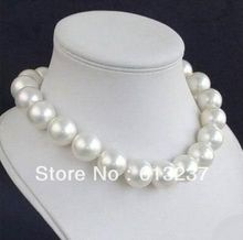 14mm blanco cáscara elegante simular-perla granos redondos de la joyería gargantillas collar para las mujeres envío libre 18 pulgadas MY4778 2024 - compra barato