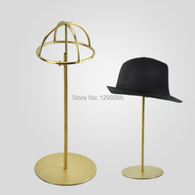 2pcs Best selling high quality Matte Titanium gold Stainless steel hat display holder wig/cap/hat display stand rack J-05 2024 - buy cheap