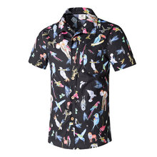 Fashion New Men's Beach Shirts Print Cotton Casual Loose Summer Hawaiian Shirts Camisa Masculina Mens Clothing Plus Size 5XL 2024 - buy cheap