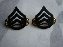 Par de Marines de USMC de ee.uu., sargento de rango, placa de METAL, PIN negro-tienda militar mundial 2024 - compra barato