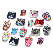 2-6pcs Multi size Owl Cat Enamel Spacer Beads Charm Fit DIY Necklace Bracelet Pendant For Jewelry Findings Making Hole 1.5/2mm 2024 - buy cheap