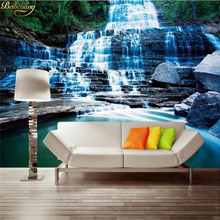 Beibehang papel de parede foto personalizada suspensa bonita montanha cascata brook água sem moldura pintura decorativa 2024 - compre barato