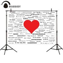 Allenjoy-fondo fotográfico con diseño de corazón, photocall de vinilo, te quiero, diferentes idiomas, para fiesta de cumpleaños, boda 2024 - compra barato