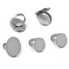 10pcs Oval Blank Base Rings Settings Stainless Steel Ring Cabochon Bases Bezel Tray Fit 18x25mm Cabochon Cameo DIY Ring Findings 2024 - buy cheap