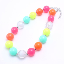 MHS.SUN 2PCS Neon Color Baby Chunky Necklace Beautiful Design Girls Children Acrylic Beads Chunky Necklace Toddler Kids Jewelry 2024 - buy cheap