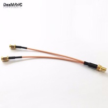 SMA female nut to 2X RP SMA plug Y type Splitter Combiner Pigtail cable RG316 15CM 6" for wifi router 2024 - buy cheap