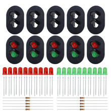JTD23 10 sets Target Faces With LEDs for Railway Signals O Scale 2-light Miniatures Traffic Light Red/Green 2024 - buy cheap