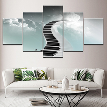 Canvas Painting Piano keyboard Step by step 5 Pieces Wall Art Painting Modular Wallpapers Poster Print living room Home Decor 2024 - buy cheap