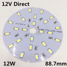 DC12V 12W Lamp Plate SMD 5730 Epistar Chip White / Warm White Light Panel PCB Free Shipping 2024 - buy cheap