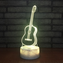 Оптовая продажа гитара 3d светодиодный Ночник светильник акриловый креативный продукт подарок на день рождения Usb светильник Новинка Led Usb 3d лампа 2024 - купить недорого