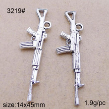 25pcs 45*14MM Antique Silver Alloy Machine Gun Charms Pendant Jewelry Findings 2024 - buy cheap