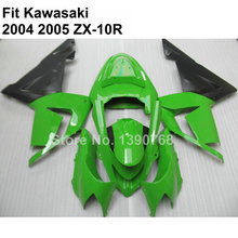 Горячая Распродажа обтекатель для Kawasaki Ninja ZX10R 04 05 зеленый черный обтекатель в комплекте Φ 2004 2005 7 подарков KO62 2024 - купить недорого