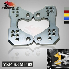 Motorcycle Rearset Rear Replacement Base Mounting Bracket Plate CNC for yamaha YZF-R3 YZF R3 MT-03 MT 03 MT03 2015 2016 YZFR3 2024 - buy cheap