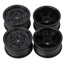 Mxfans 4pcs Imitate Plastic Wheel Rims for RC 1:10 Model On-road Racing Car Black 2024 - buy cheap