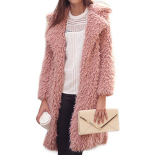 2020 Winter New Women Faux fur Coat Long Sleeve Lapel Hair Jacket Casual Female Clothes Cotton-Padded Parka Pink 2024 - buy cheap