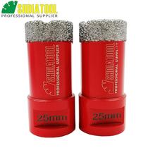 SHDIATOOL 2 pcs Dia 25mm M14 Rosca Vacuum Soldadas Diamante Núcleo Da Broca De Perfuração Bits Buraco Serra Da Telha de Diamante broca Coroa 2024 - compre barato