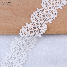 african lace fabric 2019 high quality lace wedding decoration trim DIY 10yard Water-soluble milk silk embroidery lace wide laces 2024 - buy cheap