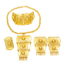 Liffly Fashion Dubai Gold Jewelry Sets for Women Bridal Gift Wedding Necklace Bracelet Earrings African Beads Jewelry Set 2024 - buy cheap