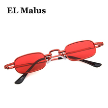 [El malus] pequeno quadrado armação de metal marca designer óculos de sol feminino vermelho lente shades moda sexy senhoras óculos de sol oculos 2024 - compre barato