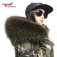 Genuine Natural Raccoon Fur Collar & Women Scarfs Fashion Coat Sweater Scarves Jack et Luxury Raccoon Fur Neck Cap L07 2024 - buy cheap