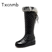 Salu 2020 Winter shoes woman new arrive snow boots for women solid mid-calf boots round toe big size 34-43 2024 - buy cheap