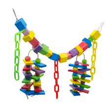 1 Pcs Parrot Bird Toys Colorful Wood Bites Climb Chew Toy Hanging Parakeet Swing Parrot Cage Bird Chewing Toys Bird Accessories 2024 - buy cheap