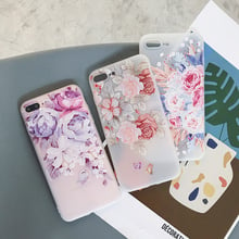 3d relevo pintado caso do telefone para o iphone 11 caso flor silicone capa traseira para o iphone x xs 7 8 plus 6s 11pro max xr se 2 capa 2024 - compre barato