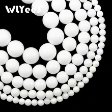 WLYeeS Natural stone Ceramic white stone 4 6 8 10 12mm Round Loose Space bead for women DIY jewelry Bracelet Necklace Making 15' 2024 - buy cheap