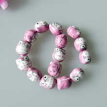 New Jewelry Spacer Handpainted Beads 10pcs Pink Owl Porcelain Ceramic Spacer Loose Charm Beads Fit Jewelry Kraft DIY Making 2024 - buy cheap