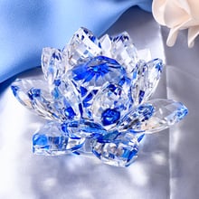 ¡Oferta! flor de loto de cristal de cuarzo Chirstmas, adornos de cristal Feng shui, cristales, flores, regalos, artesanías para la decoración del hogar y la boda 2024 - compra barato