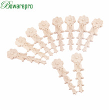 bowarepro 10PCS Solid Wood Applique Woodcarving Carved Vertical Long Flower Tablet Home Decoration Accessories Ornaments 13CM 2024 - buy cheap