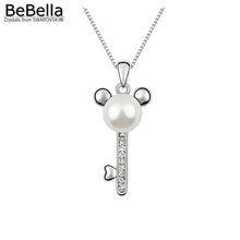 BeBella New Arrival Pearl Rhodium plated Pendant Crystal Necklaces made with Crystals from Swarovski for girls Christmas gift 2024 - buy cheap