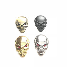 1X Metal 3D Skull Car stickers Logo Emblem Badge Truck Auto Motor Car Styling Sticker Decal 2024 - buy cheap
