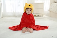 Baby Cartoon Animal Cosplay Photo props Receiving Blanket Flannel Winnie Bear Design Newborn Infant Bath Sleeping Robe 2024 - buy cheap
