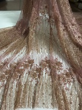 Кружевная ткань с блестками, 5 ярдов, сетчатый материал для вышивки, вечернее платье, JIANXI.C-81108 с бусинами 2024 - купить недорого