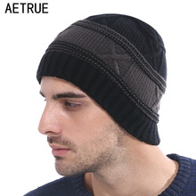 AETRUE Winter Beanie Hat Men Winter Hats For Men Women Fashion Caps Skullies Beaines Bonnet Mask Warm Thick Fur Knitted Hat Cap 2024 - buy cheap