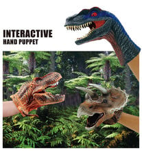 New Role Play Realistic Dinosaur Hand Puppet Animal Action Finger Children Interactive Toy Soft Gloves Model Gift Party Props 2024 - buy cheap