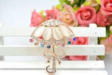 Fashion accessories Umbrella Crystal Brooch Crystal From Swarovskis Double use as brooch scarf for Women female and girls Party 2024 - buy cheap